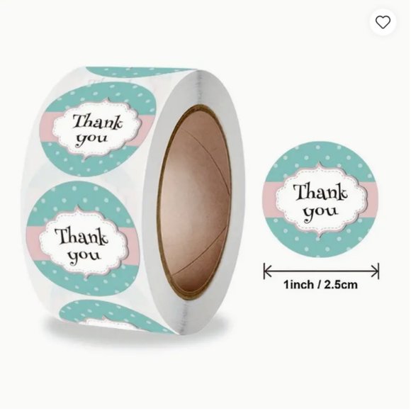 Other - Thank you Stickers - light blue & pink - 500 pcs - NWT